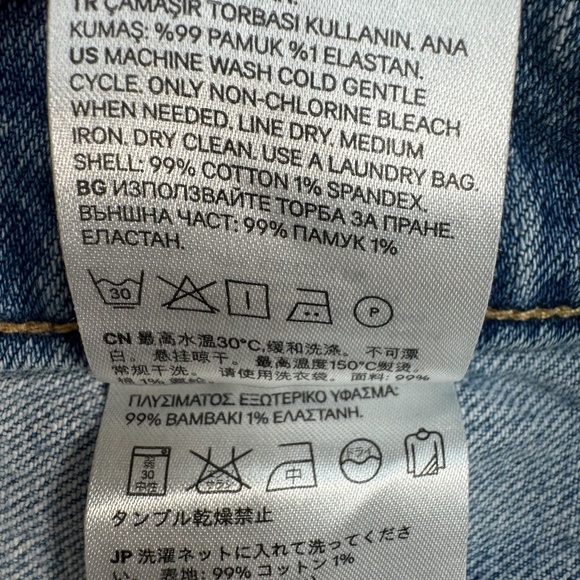 H&M Conscious Straight Leg Button Fly Jeans Womens Size 6 Light Wash Mid Rise - Picture 7 of 14